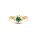 Lade das Bild in den Galerie-Viewer, Smaragdgoldring mit Brillanten
