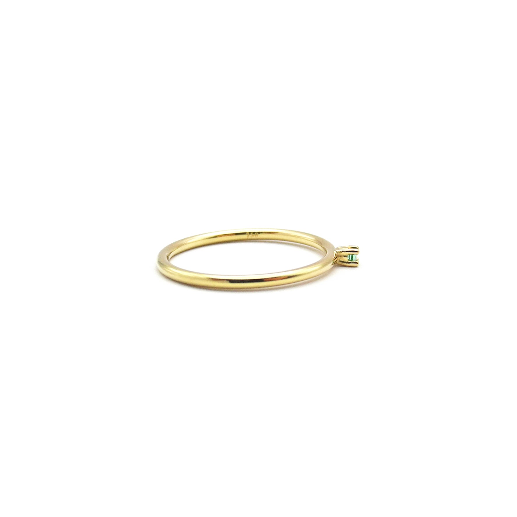 minimalistischer Smaragdgoldring