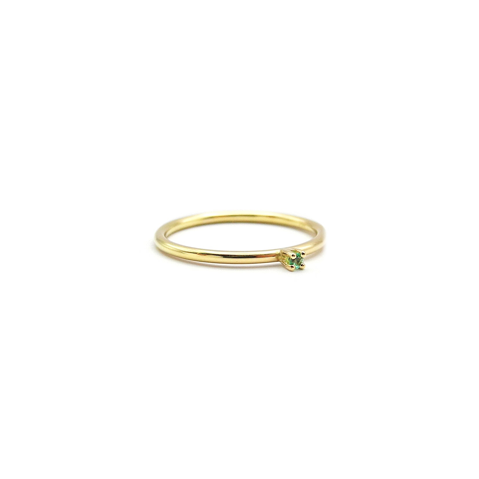 minimalistischer Smaragdgoldring