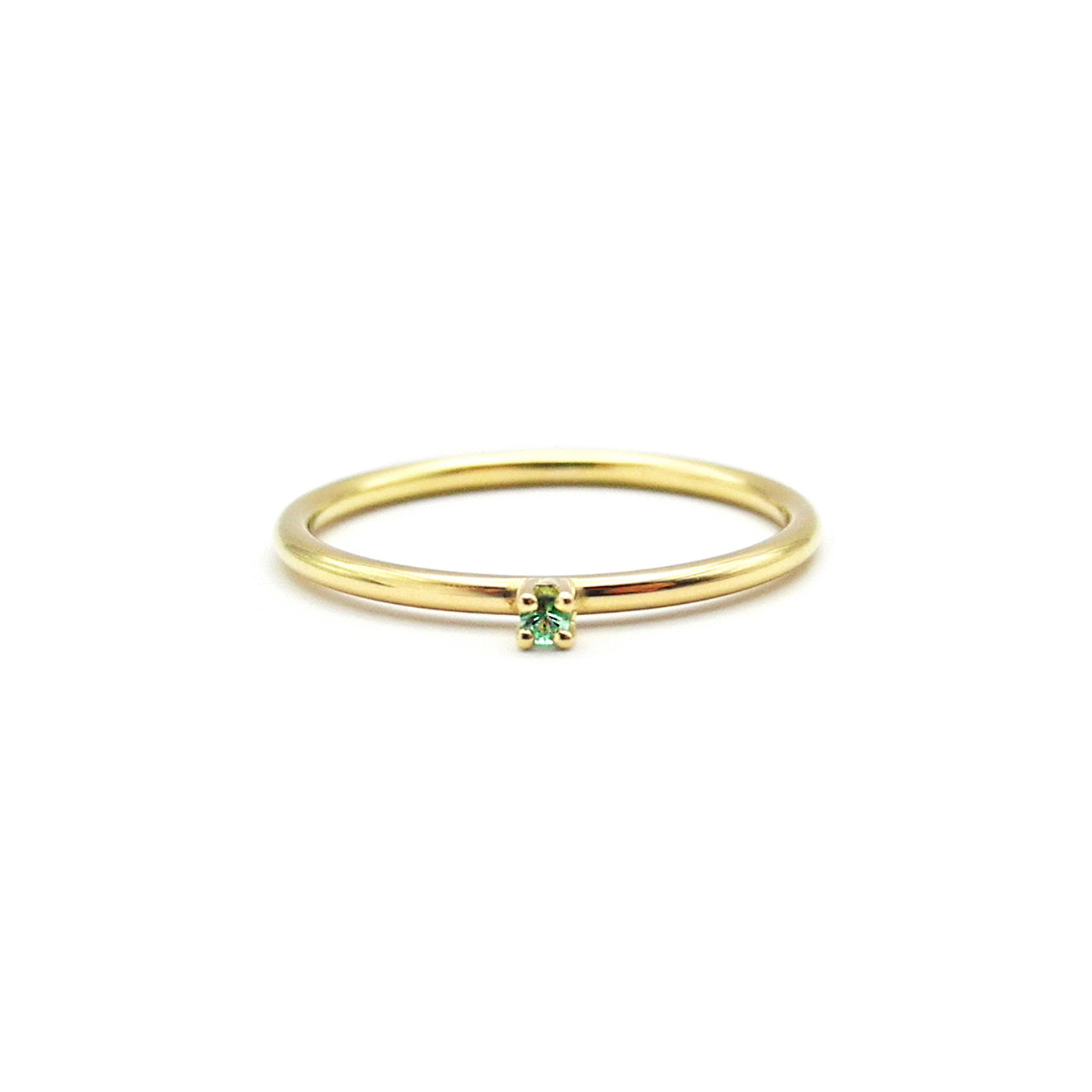minimalistischer Smaragdgoldring