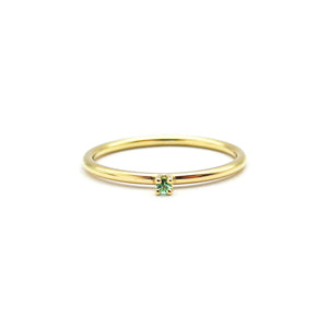 minimalistischer Smaragdgoldring