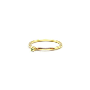 minimalistischer Smaragdgoldring