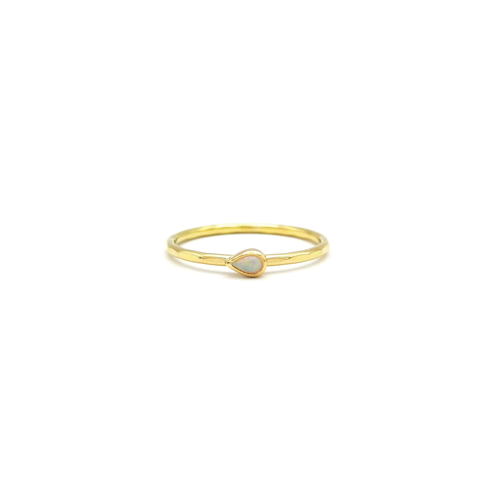 minimalistischer Goldring mit Opal