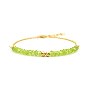 facettiertes Peridotarmband gold