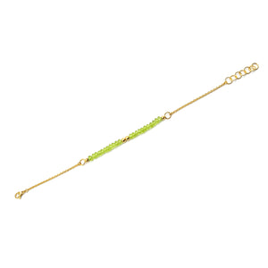 facettiertes Peridotarmband gold