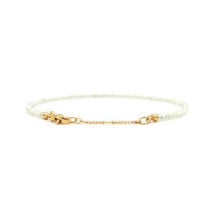 facettiertes Prehnitarmband goldfarben