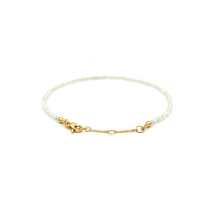 facettiertes Prehnitarmband goldfarben