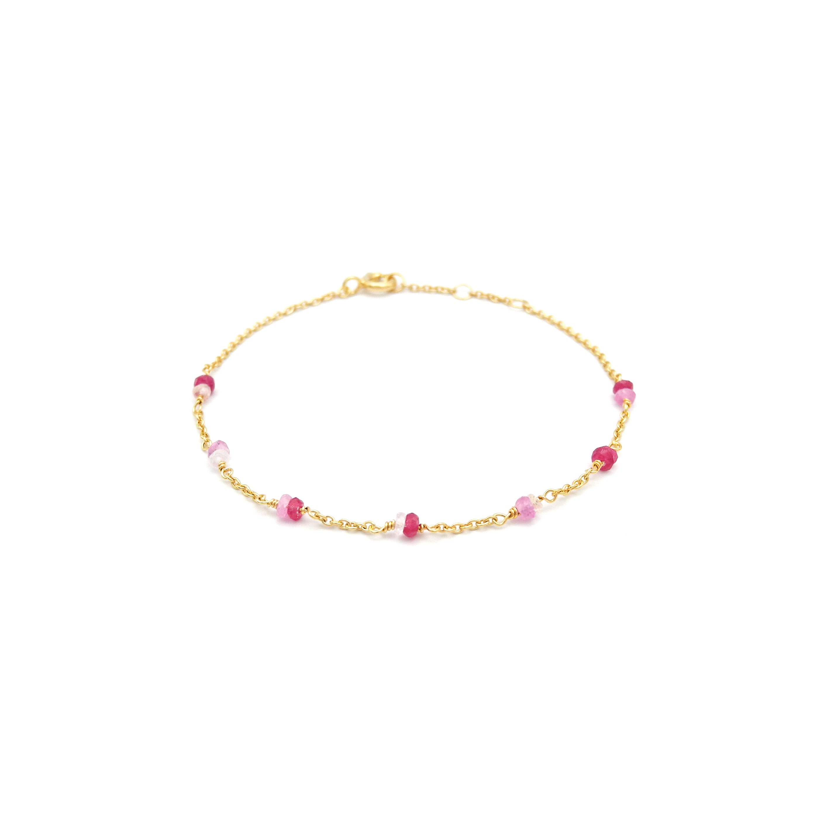 Saphirarmband Rot-Rosa