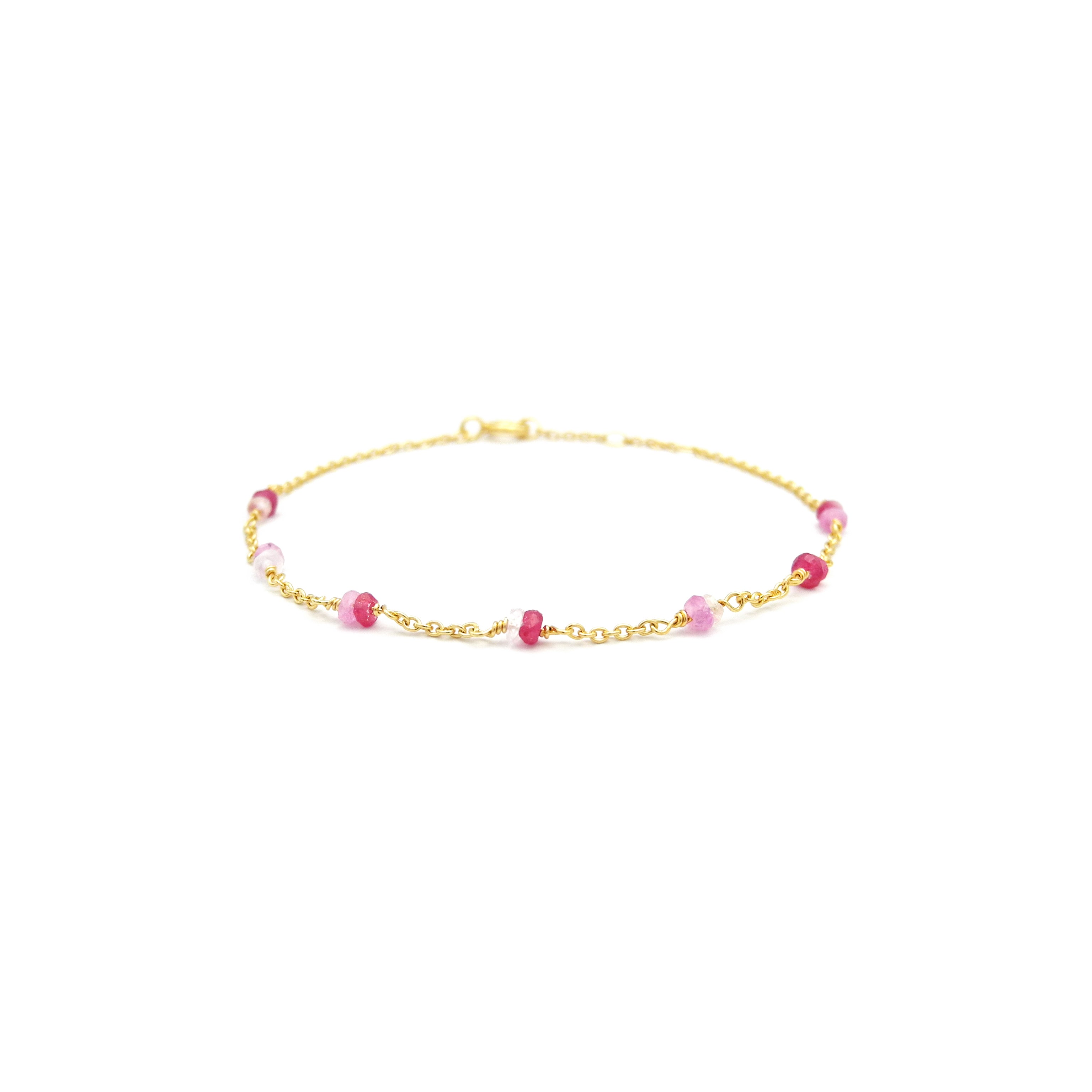 Saphirarmband Rot-Rosa