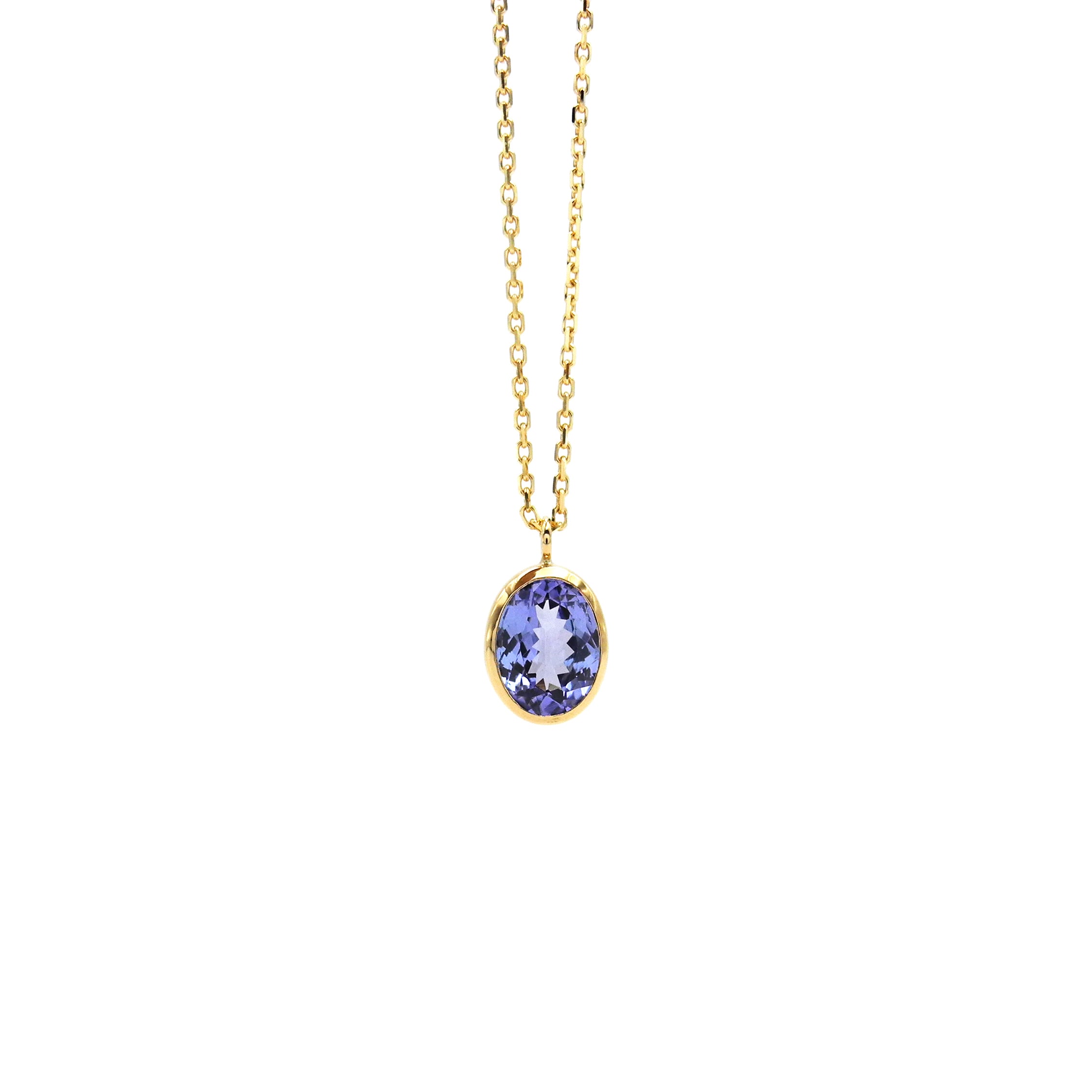 Goldkette mit Tansanitanhänger