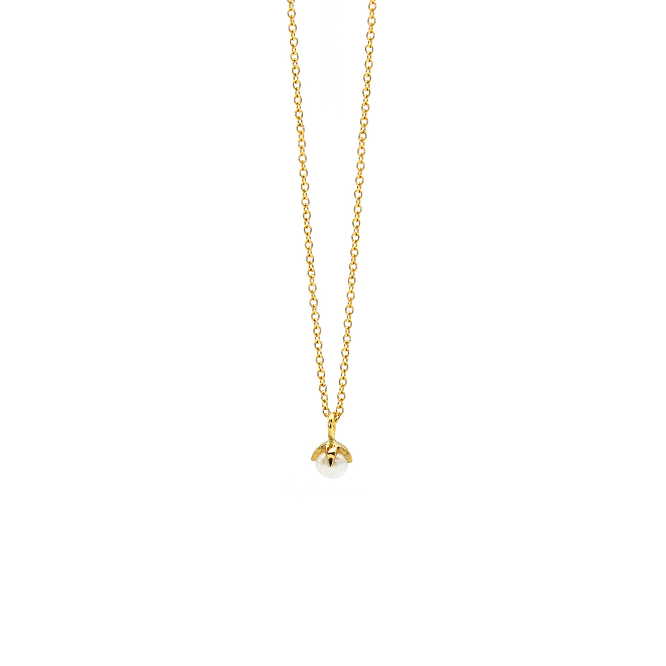 goldene Kette mit Akoya Perle
