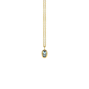 750-Goldkette mit Aquamarin