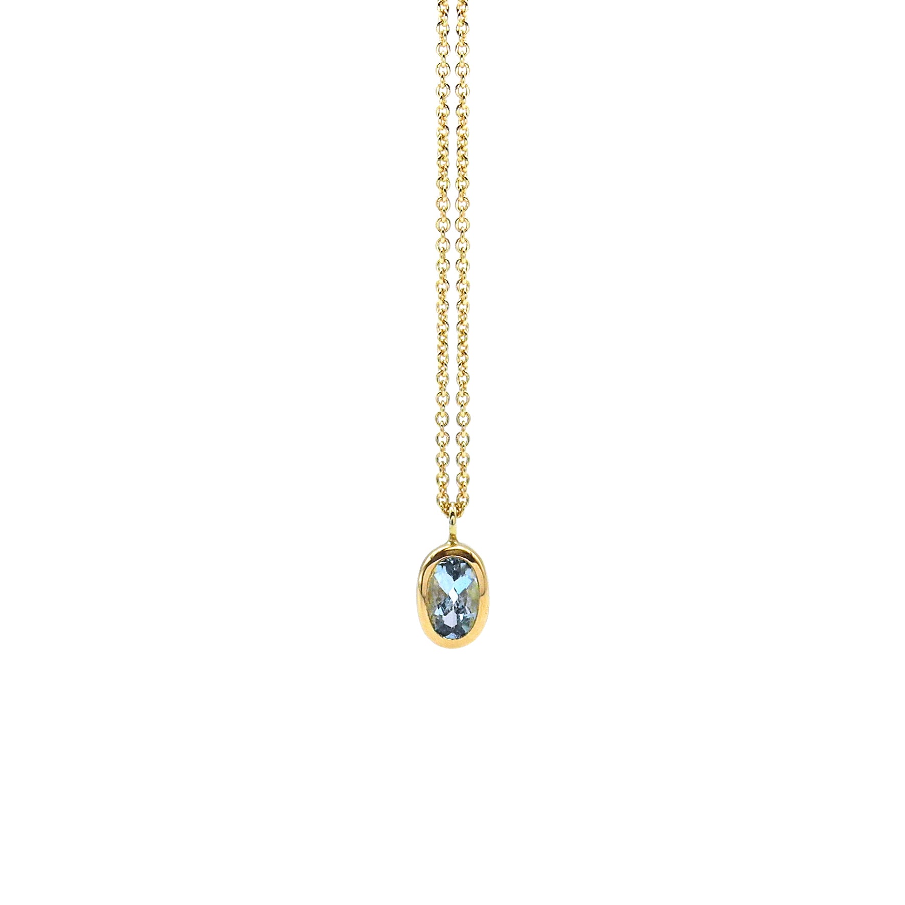 750-Goldkette mit Aquamarin