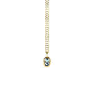 750-Goldkette mit Aquamarin