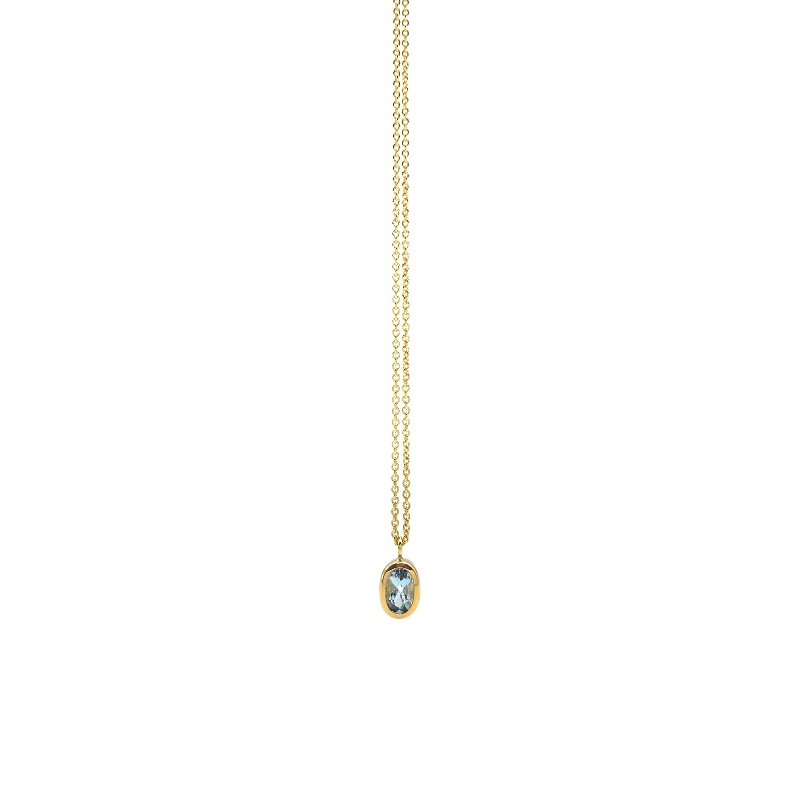 750-Goldkette mit Aquamarin