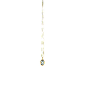 750-Goldkette mit Aquamarin