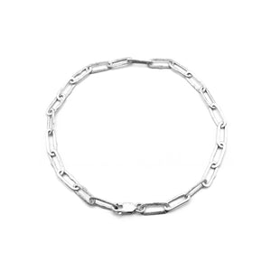 rhodiniertes Silberarmband, eismatt