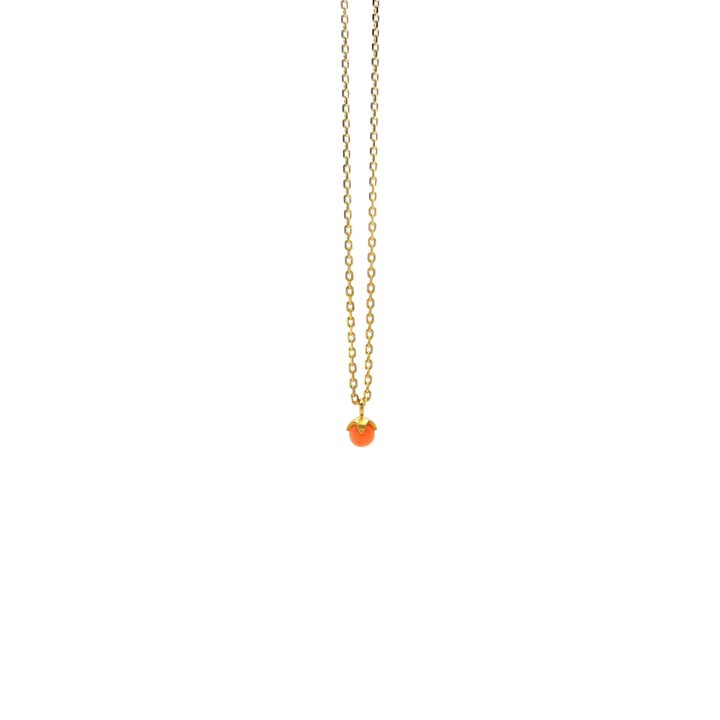 goldene Kette mit rosa Koralle