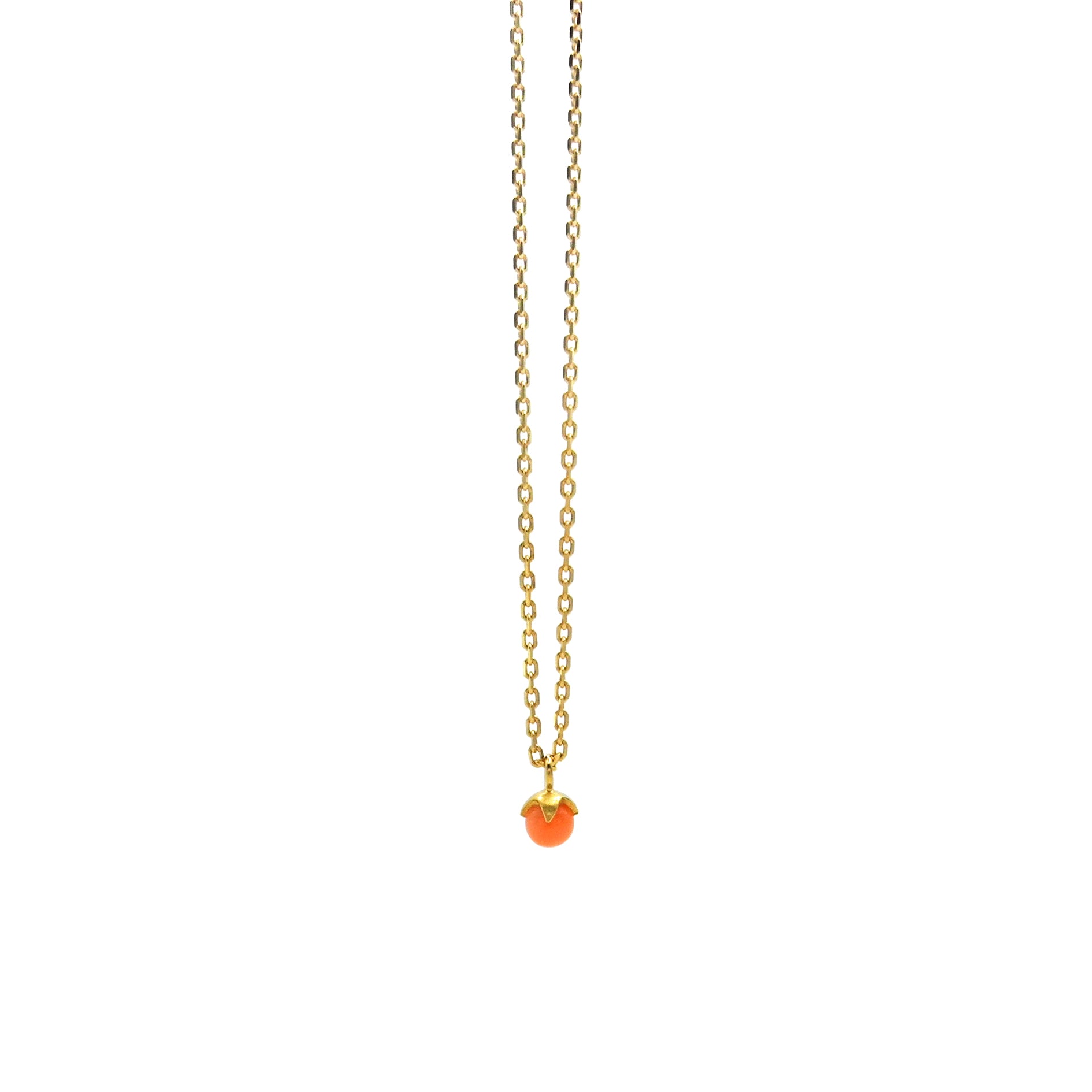 goldene Kette mit rosa Koralle
