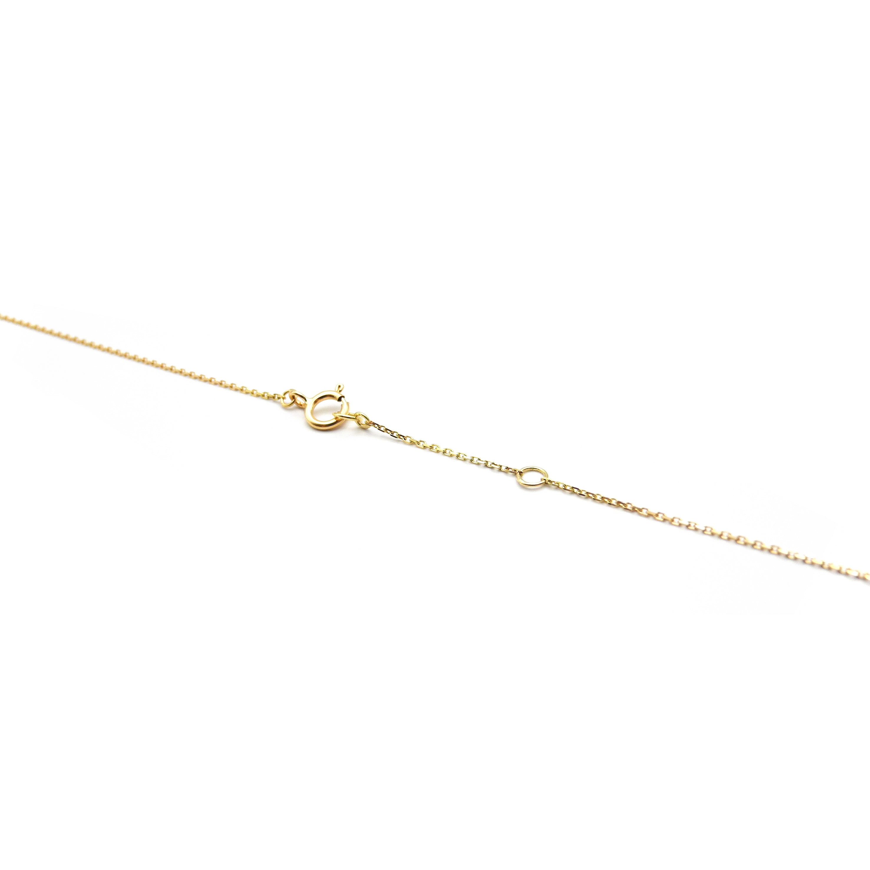 Goldkette mit kleinem Smaragd, Carrée