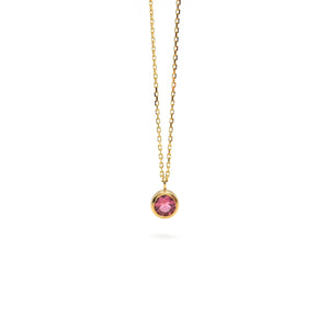 Goldkette mit Turmalin rot-rosa