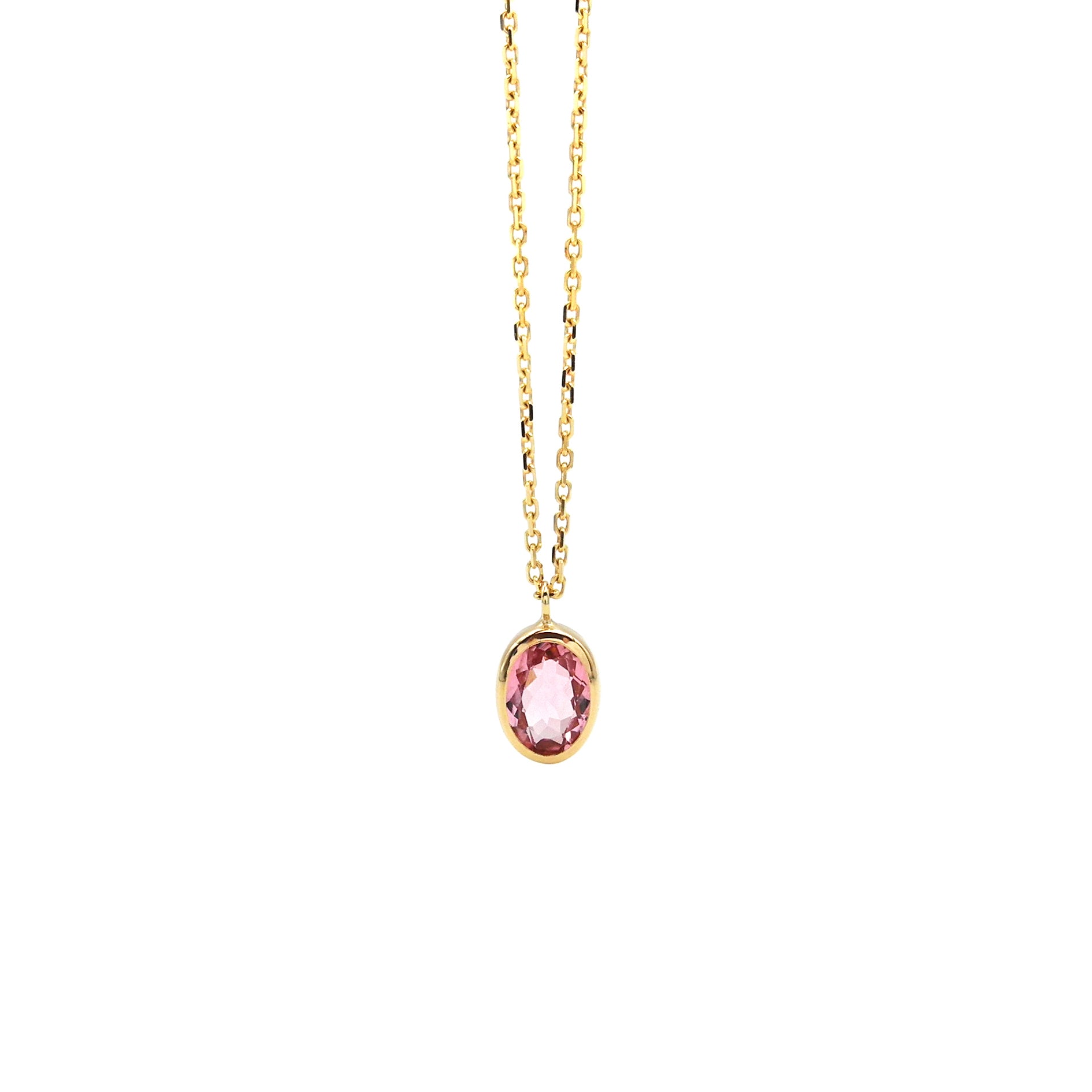 Goldkette mit rosa Turmalin