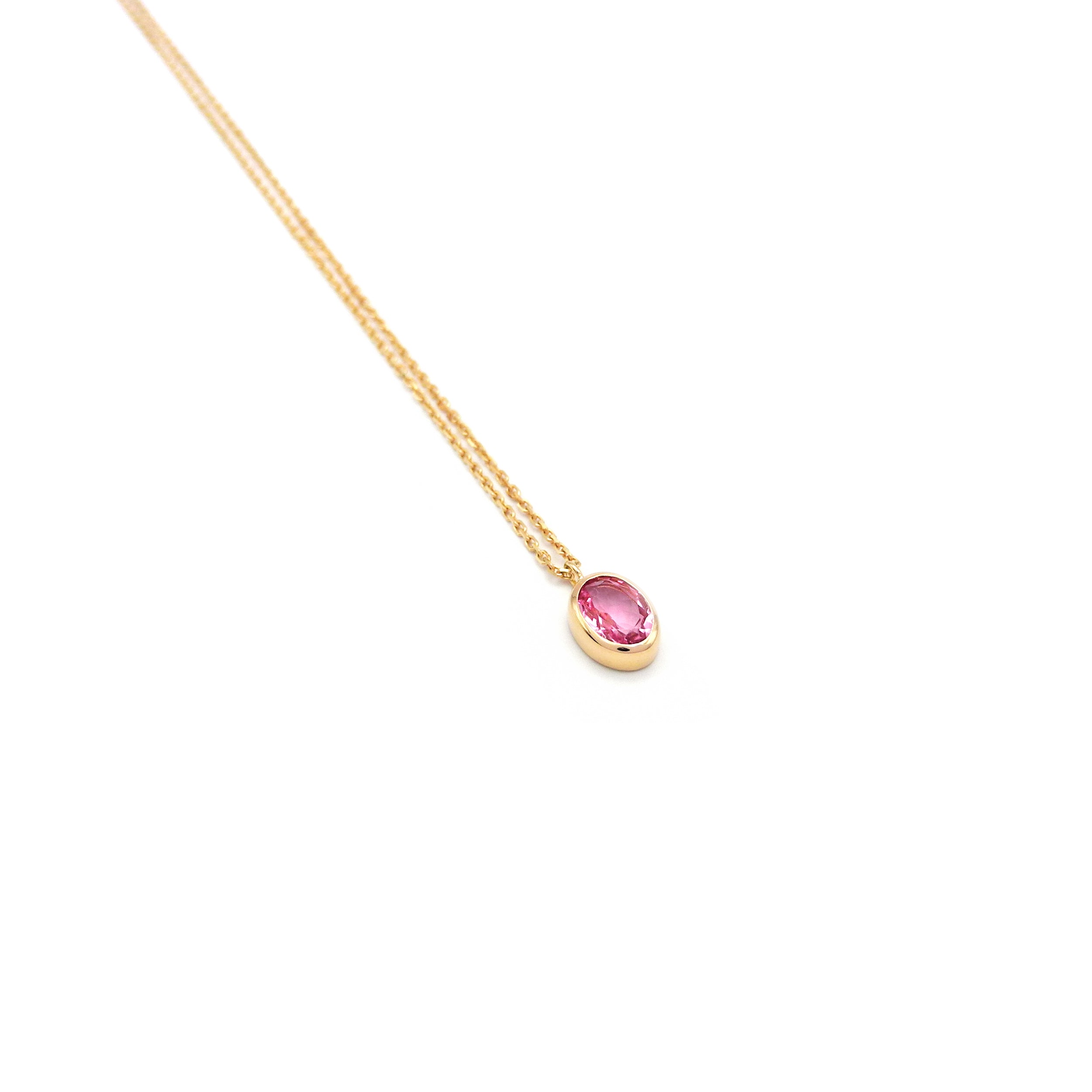 Goldkette mit rosa Turmalin
