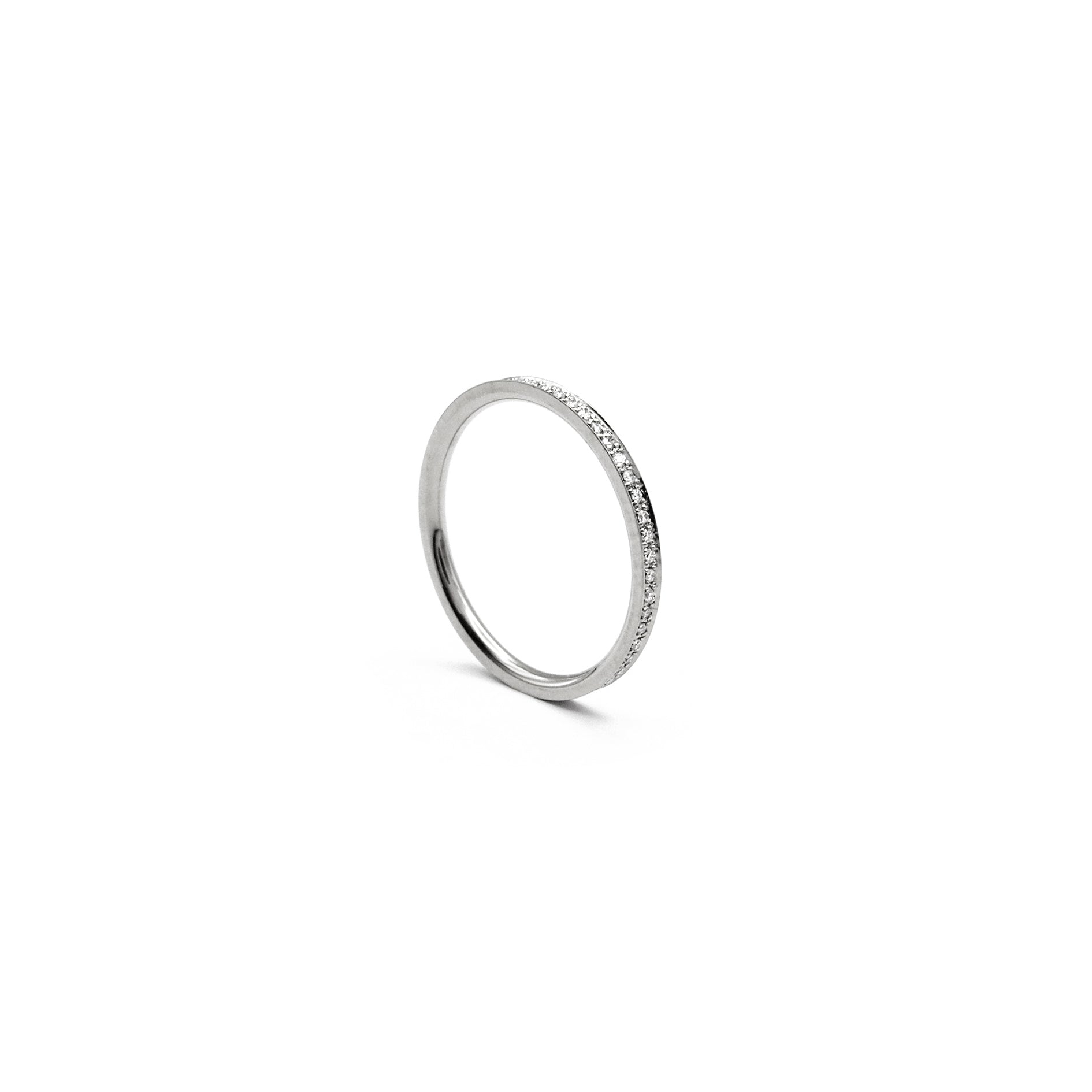 Weißgold Memoryring mit Brillanten